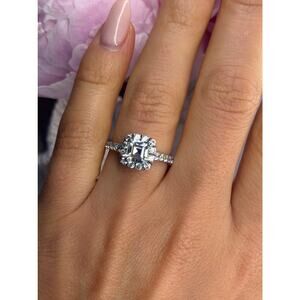 GOC 925 Sterling Silver tcw 1.75 Cz Ring Size 7